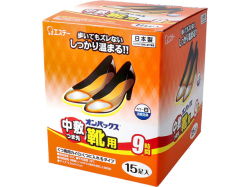 エステー オンパックス 中敷つま先 靴用 くつに入れるタイプ 白 9時間用 15足入り X3箱