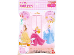 ディズニープリンセス キャラマスク 柄入り 淡いピンク こども向けサイズ 10枚入り X6パック