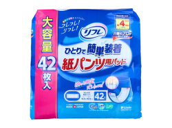 リフレ ひとりで簡単装着 紙パンツ用パッド 透湿タイプ 約4回分吸収 大容量 42枚入り X4パック 医療費控除対象品