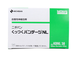 テーピングテープ ニチバン バトルウィン 自着性伸縮包帯 くっつくバンデージNL KBNL38 38mmX4m 12巻入り
