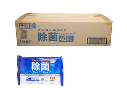  【ケース販売】 除菌ウエットティシュ iiもの本舗 清潔習慣 アルコールタイプ アルミ包装 40枚入り X60パック入