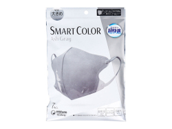 不織布マスク ユニ・チャーム 超快適マスク SMARTCOLOR スマートカラー アッシュグレー 大きめサイズ 7枚入り X10パック