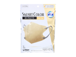 不織布マスク ユニ・チャーム 超快適マスク SMARTCOLOR スマートカラー MYPALETTE マイパレット ベージュxグレー ふつうサイズ 7枚入り X10パック