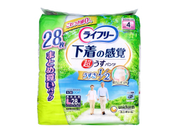 大人用紙おむつ ユニ・チャーム ライフリー 下着の感覚 超うすパンツ 約4回分吸収 男女共用 Lサイズ 28枚入り X3パック 医療費控除対象品