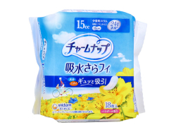 尿漏れパッド ユニ・チャーム チャームナップ 吸水さらフィ 吸収量15cc 少量用スリム 昼用ナプキンサイズ 19cm パウダーの香り 18枚入り X8パック