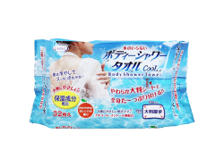 ボディーウェットシート UYEKI ボディーシャワータオル CooL 保湿成分配合 弱酸性 大判厚手 さわやかなオレンジの香り 32枚入り X3パック