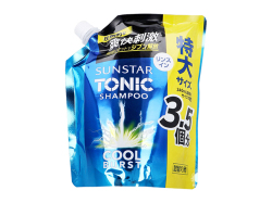 リンスインシャンプー サンスター トニックシャンプー COOL BURST シトラスハーブの香り 詰替用 特大サイズ 1200mL X2パック