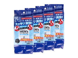 フェイス＆ボディシート iiもの本舗 メンズ クールタイプ 30cm×30cm 厚手大判シート 15枚 4個入り X5パック