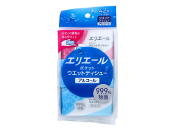 除菌ウェットティシュ 大王製紙 エリエール ポケットサイズ アルコールタイプ 無香料 7枚 6個入り X10パック