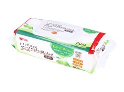 看護/介護用おしりふき オオサキメディカル プラスハート トイレに流せる オリーブオイルのおしりふき ノンアルコール 弱酸性 無香料 無着色 超厚手 80枚入り X6パック
