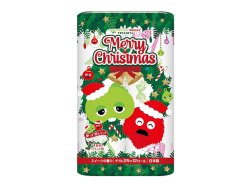 トイレットペーパー 丸富製紙 ガチャピン・ムック クリスマス プリント柄入り 芯有り フェアリーエンボス加工 再生紙100% スイーツの香り ダブル25m 12ロール入り X8パック