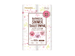 トイレットペーパー 丸富製紙 Hanataba ボタニカルシャワー 春限定 パルプ100% 消臭機能付き さくらの香り ダブル23m 12ロール X8パック