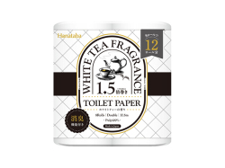 トイレットペーパー 丸富製紙 Hanataba 1.5倍巻き 消臭機能 パルプ100% ダブル37.5m ホワイトティーの香り 8ロール入り X8パック
