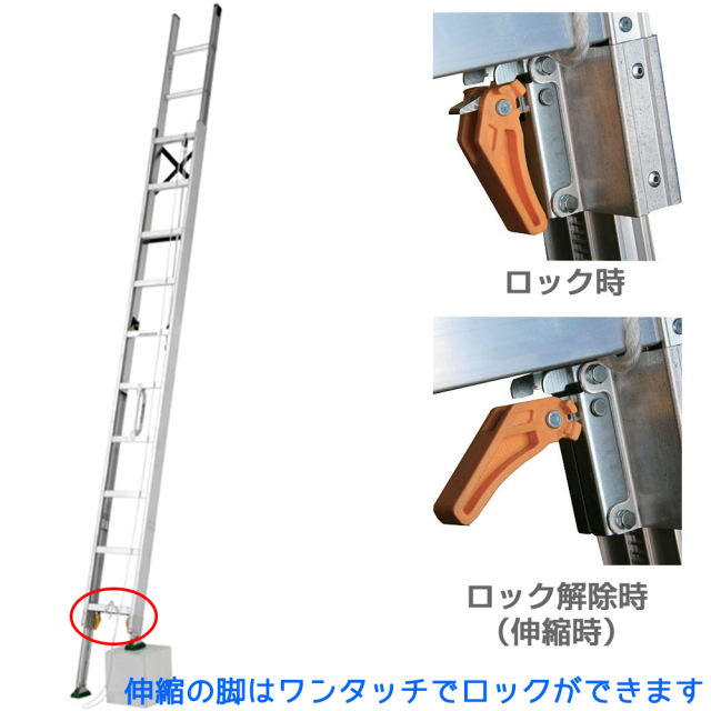 送料無料 アルインコ ALINCO 伸縮脚付き2連はしご mDE-84D 8m 