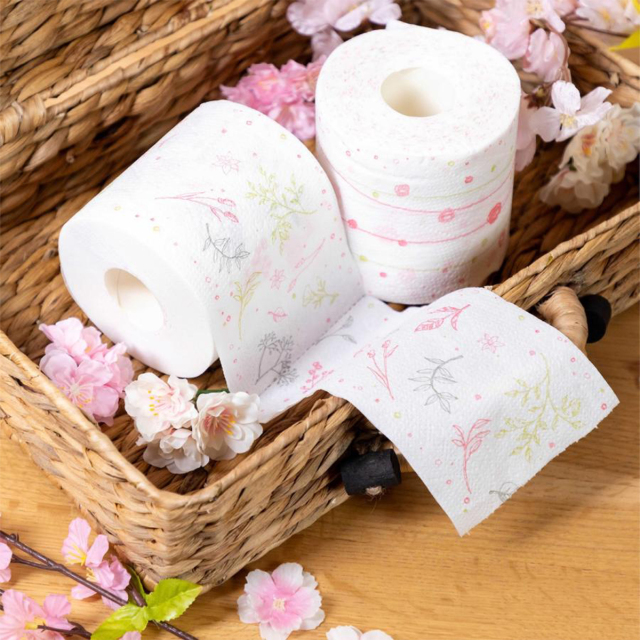 送料無料 トイレットペーパー 丸富製紙 Hanataba ボタニカルシャワー