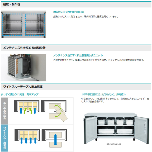 RT- 120MNCG-ML 245L 業務用　台下冷蔵庫 楽天市場】ホシザキ テーブル形冷蔵庫 RT-120MTCG-ML ｜ワイド