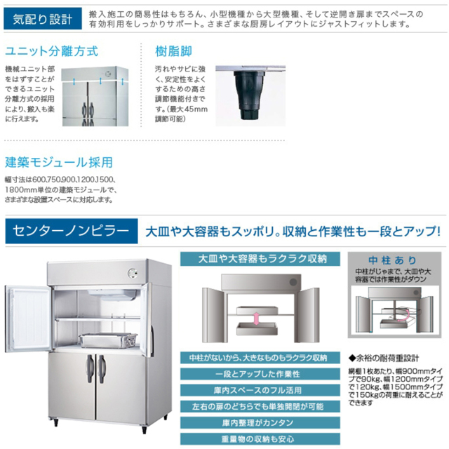 送料無料 業務用タテ型冷蔵庫 大和冷機 LNXA-0961CD-N センターノン