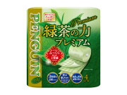 トイレットペーパー 丸富製紙 ペンギン 緑茶の力プレミアム ティーフラボン 再生紙100% 緑茶の香り 130カット 3枚重ね20m 4ロール入り X12パック