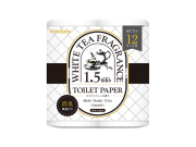 トイレットペーパー 丸富製紙 Hanataba 1.5倍巻き 消臭機能 パルプ100% ダブル37.5m ホワイトティーの香り 8ロール入り X8パック