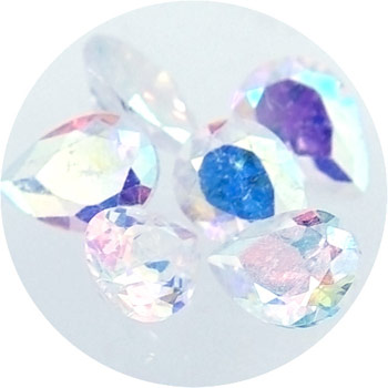 【Bonnail×エリカローズネイル】　エリカクリスタルＡＢ　ドロップ　６粒　７×５ｍｍ