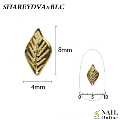 【SHAREYDVA×BLC】 ネイルパーツ　メタルリーフ　ゴールドM 8P