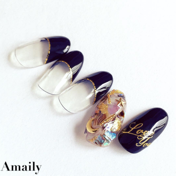 Amaily ネイルシール No 5 19 飾りライン ゴールド
