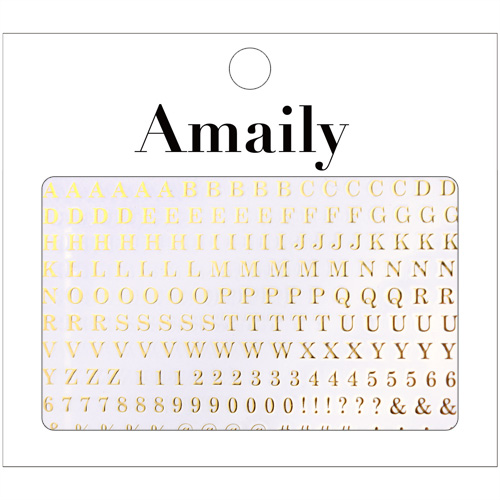 Amaily ネイルシール No 4 8 アルファベットシリーズ大文字 ゴールド