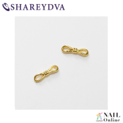 【SHAREYDVA】 ネイルパーツ フレームリボン　ゴールド　8P