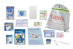 【名入れ無料！】【版代無料！】【送料無料！】販促用粗品   HS-2000WI ウイルス感染予防対策防災14点セット  48個からのご提供
