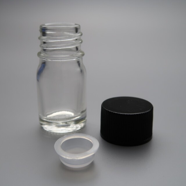 LT-5ml　透明　樹脂キャップ黒　ポリ栓付【405本入】