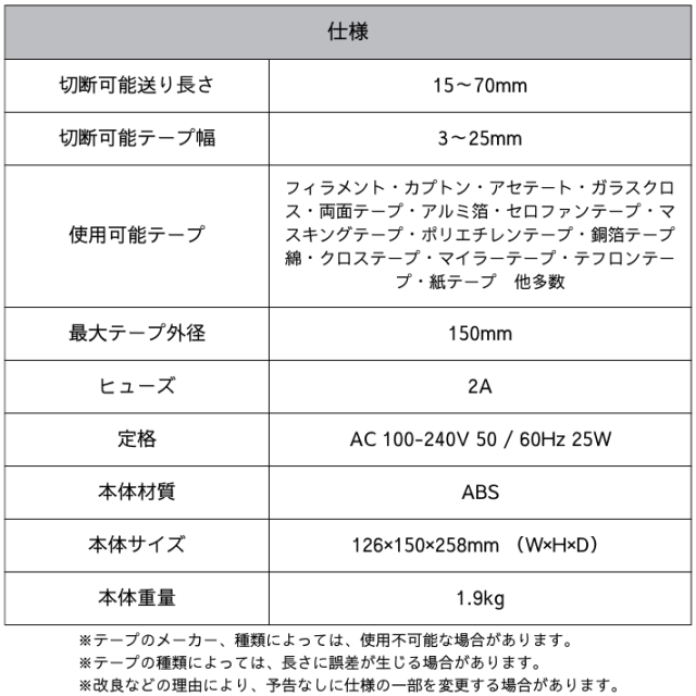 大特価】電動テープカッターの専門店