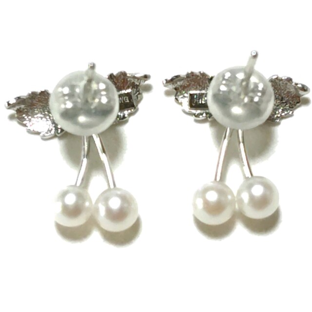 K18WGさくらんぼ型ピアス-2