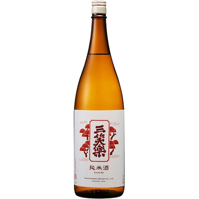 三笑楽 赤ラベル純米酒　富山県三笑楽酒造 1800ml