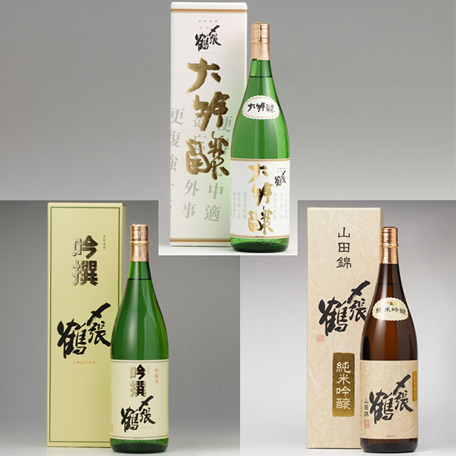 〆張鶴 金ラベル大吟醸酒入り 1800ml ３本セット　新潟県宮尾酒造 （お届け希望日 指定不可）