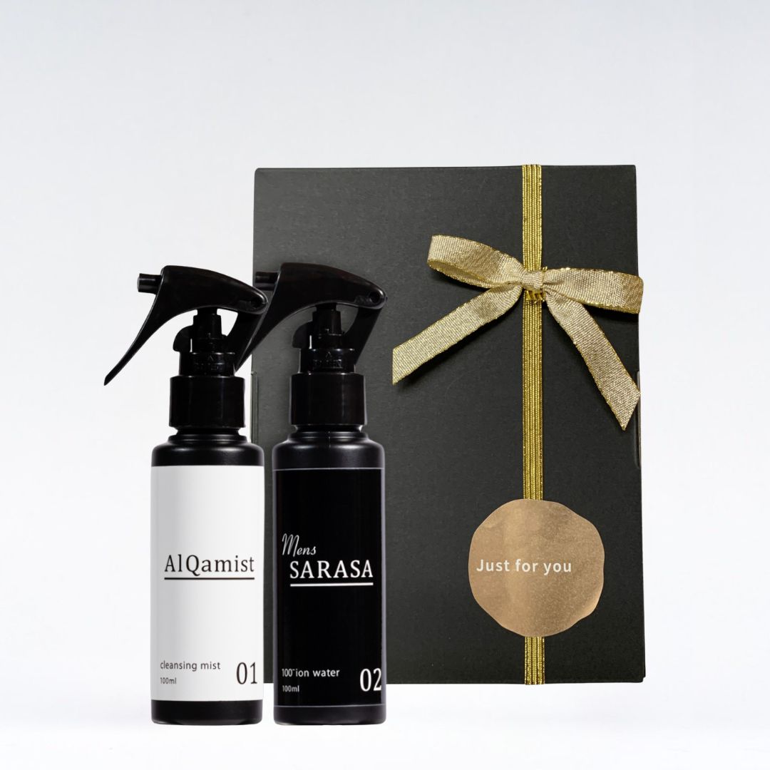 【メンズ用ギフトセット】髪と肌を１本でケア出来るオールインワン化粧水「メンズサラサ100ｍL」、詰まった角質・毛穴一気に除去！クレンジングウォーター「アルカミスト100ｍL」 男性へのプレゼントに　送料無料