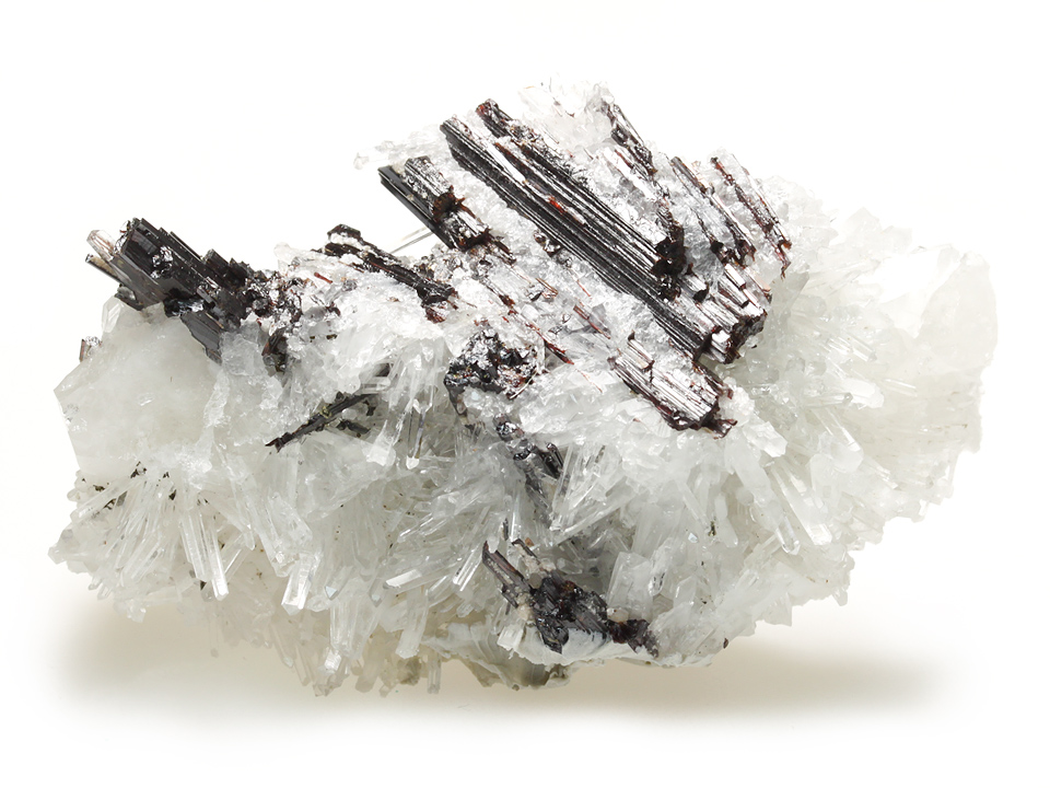 マンガン重石と水晶 Hubnerite And Quartz ペルーhuayllapon鉱山産