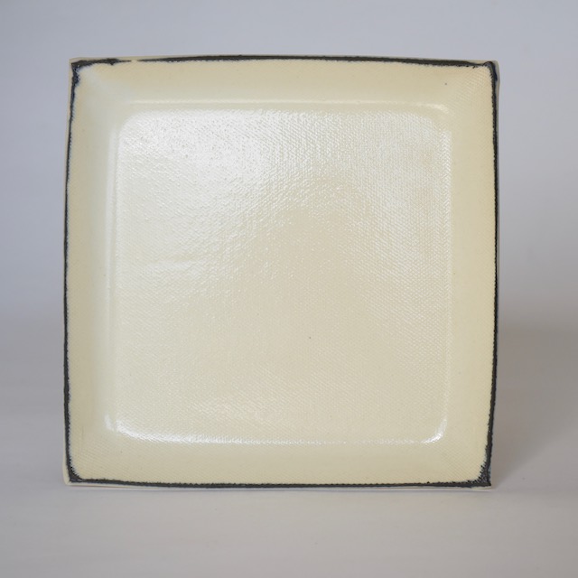 中里花子　ブルー皮鯨角皿