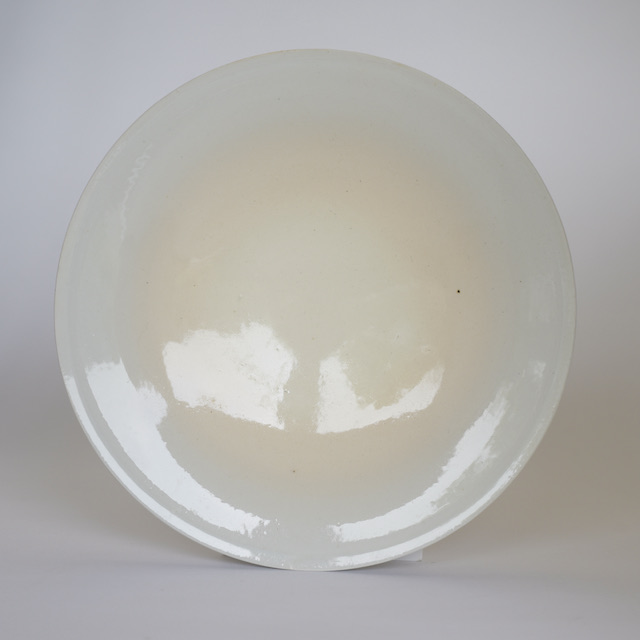 中里花子　ダブルリップ皿 ホワイト　20cm