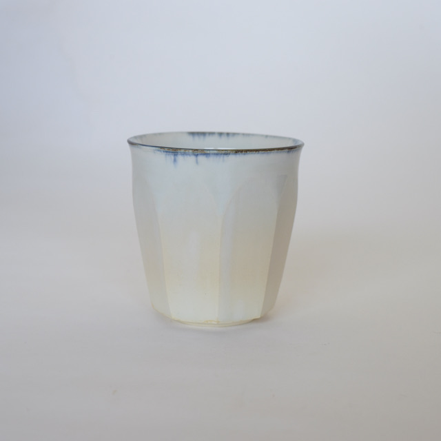 中里花子　ブルー皮鯨面取カップ　【フリーカップ】