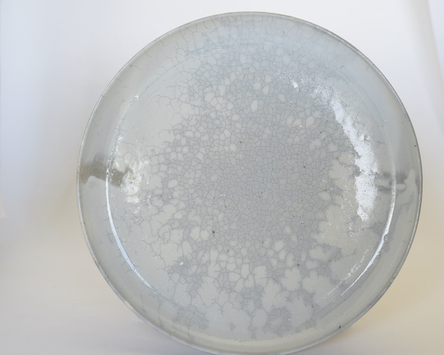 中里花子　粉引貫入ディナープレート　