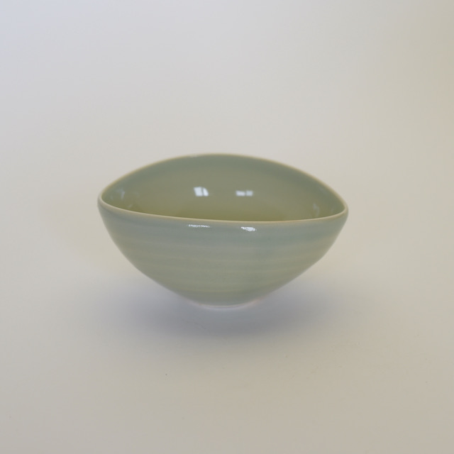 中里花子　エッグボウル 緑青磁　【楕円】【小鉢】