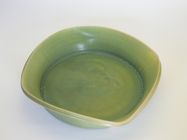 大庭一仁　緑釉四方大鉢