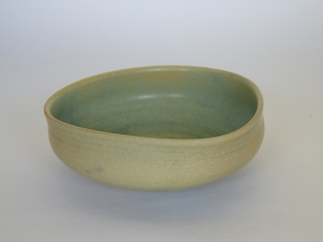 大庭一仁　緑釉三方盛鉢【中鉢】