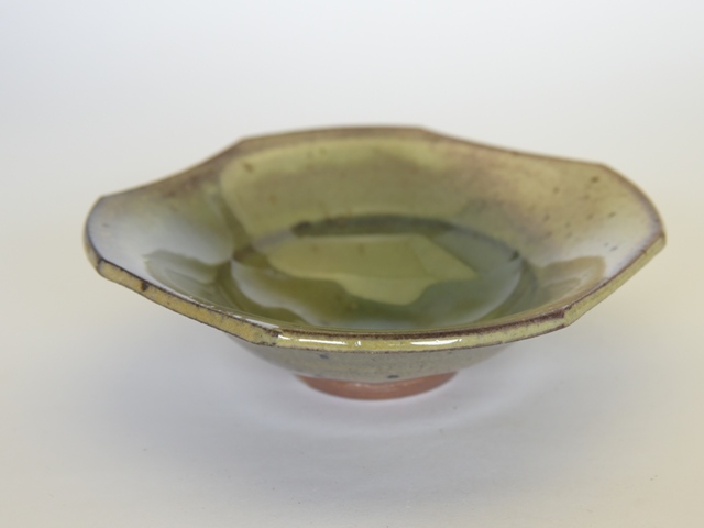 大庭一仁　辰砂釉角切盛鉢【中鉢】