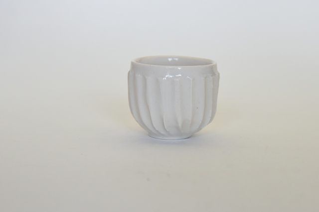 中里隆　アンダーソンランチ　白磁しのぎ文ぐい呑み【盃】【酒器】【送料無料】