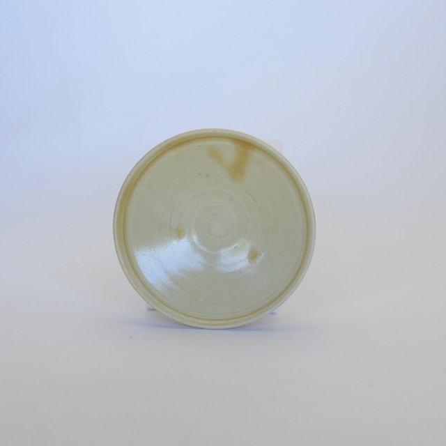中里隆　黄釉薬豆皿　【醤油皿】