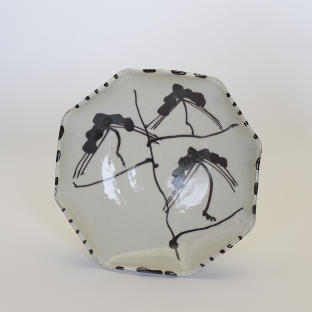 中里隆 絵粉引八角向付