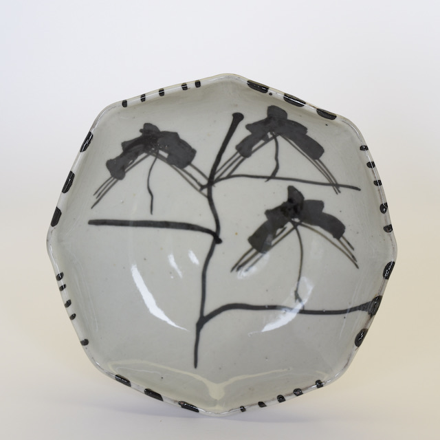 中里隆 絵粉引八角向付