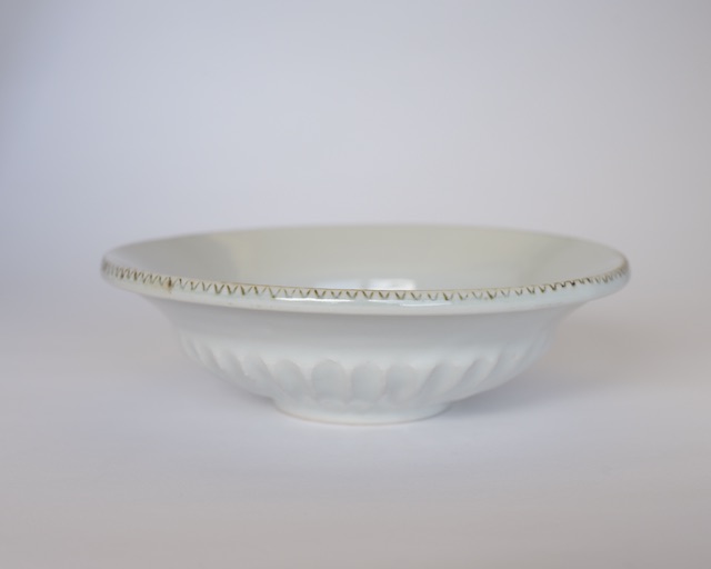 中里隆　アンダーソンランチ　白磁しのぎ文鉢【19cm 鉢】【送料無料】