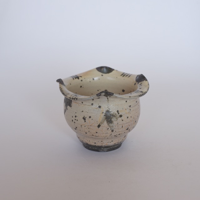 中里隆　唐津絵粉引柿の花向附　【小鉢】【唐津焼き】